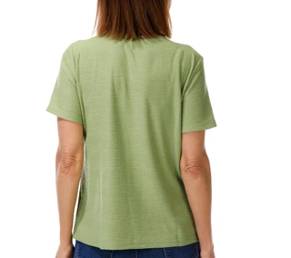 Thumbnail 2: Coral Bay Women's Short Sleeve Zen Textured Top 