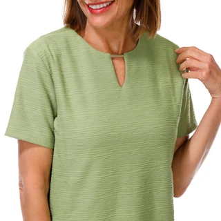Thumbnail 3: Coral Bay Petite Short Sleeve Zen Textured Top 