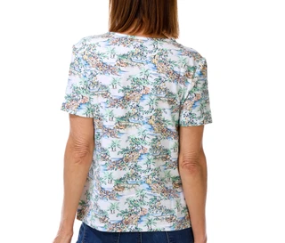 Thumbnail 3: Coral Bay Petite Short Sleeve Lemon Scenic Top 