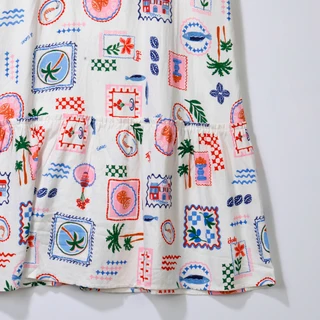 Thumbnail 4: MONTEAU Juniors Tropical Bow Tie Linen Midi Dress 
