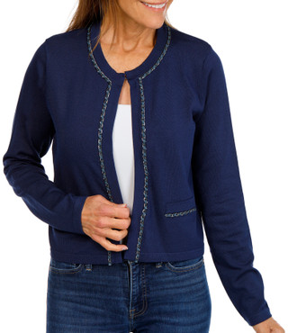 Thumbnail 4: RIO & RIAN Women's Chain Detail Long Sleeve Cardigan 