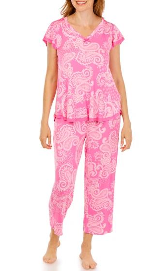 Thumbnail 1: Ellen Tracy Women's Cropped Pant Pajama Set 