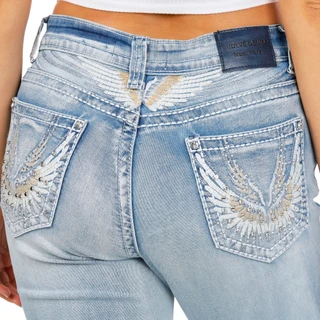 Thumbnail 4: Evolve Denim Juniors Bling Back Bootcut Jeans  