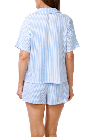 Thumbnail 9: JACLYN Women's Seersucker Cherry Blossoms Sleep Set 