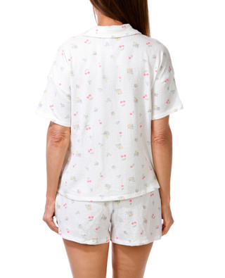 Thumbnail 12: JACLYN Women's Seersucker Cherry Blossoms Sleep Set 