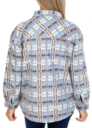 Thumbnail 2: Enlighten Women's Long Sleeve Button Down 4 Pocket Sherpa Shacket 