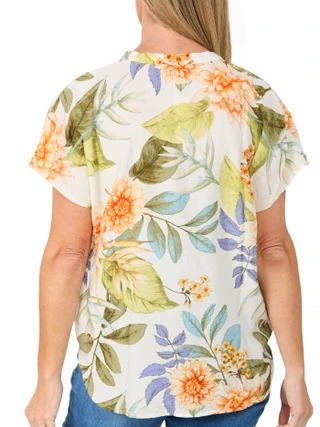 Thumbnail 2: Status by Chenault Women's Short Sleeve Twist Front Top 