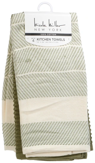 Thumbnail 1: Nicole Miller 4 Pk Cotton Kitchen Towels  