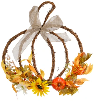Thumbnail 1: Supreme Silk Harvest Pumpkin Wall Decoration  