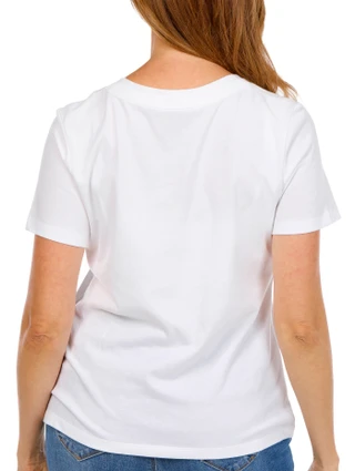 Thumbnail 2: Coral Bay Women's Short Sleeve Palm Tree V-Neck Top 