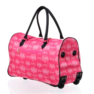 Thumbnail 4: Juicy Couture Hot Pink Printed Rolling Duffle Bag 