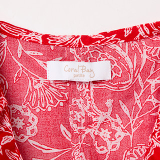 Thumbnail 4: Coral Bay Women's Sleeveless Voile Ruffle Print Top 