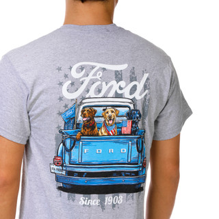 Thumbnail 3: Ford Men's Short Sleeve Dog Truck Logo Tee 
