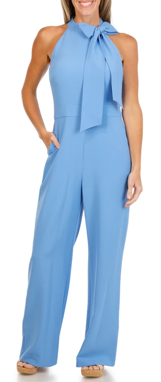 Thumbnail 1: Vince Camuto Women's Sleeveless Halter Bow Jumpsuit 