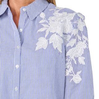 Thumbnail 2: BADGLEY MISCHKA Women's Embroidered Long Sleeve Button Down Shirt 