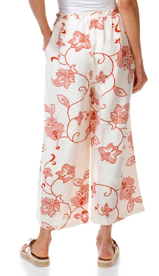 Thumbnail 2: Kaktus Courture Petite Printed Tie Front Wide Leg Pants 