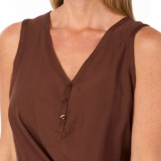 Thumbnail 2: Kaktus Couture Petite Sleeveless Henley Tie Front Top 