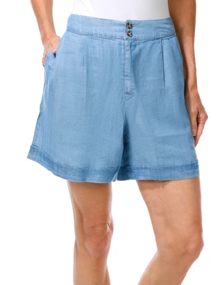 Thumbnail 1: Lands End Women's Double Button Cuffed Pull-On Shorts 