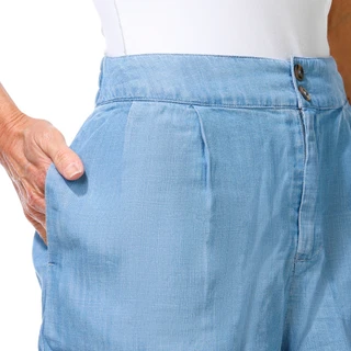Thumbnail 3: Lands End Women's Double Button Cuffed Pull-On Shorts 