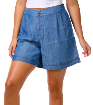 Thumbnail 1: Lands End Women's Double Button Cuffed Pull-On Shorts 