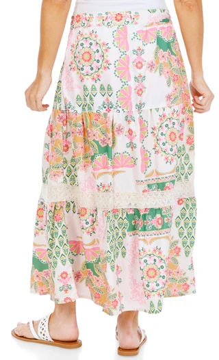 Thumbnail 3: Cupio Blush Women's Printed Tiered Maxi Skirt 