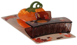 Thumbnail 2: TWIG & ARROW 2 Pc Harvest Pumpkin Icon Claw Clips  