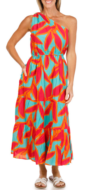 Thumbnail 1: Southern Tide Women's One Shoulder Analeah Maxi Dress 