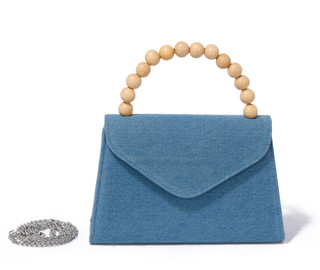 Thumbnail 1: D'Margeaux Denim Satchel Flap Handbag 