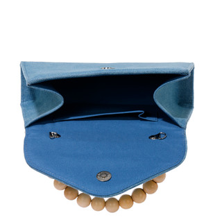 Thumbnail 4: D'Margeaux Denim Satchel Flap Handbag 