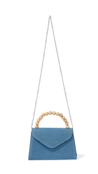 Thumbnail 6: D'Margeaux Denim Satchel Flap Handbag 