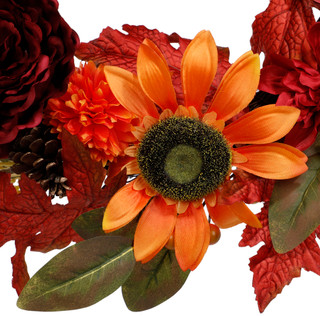 Thumbnail 2: Brighten the Season Harvest Pumpkin Sunflower Wreath  