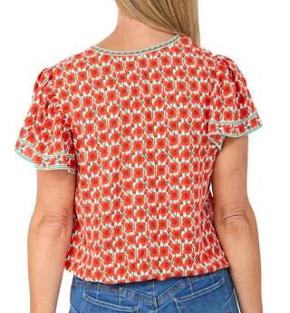 Thumbnail 2: MAX STUDIO Women's Printed V-Neck Blouse 