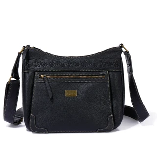 Thumbnail 1: White Mountain Pebbled Double Zip Crossbody Bag 