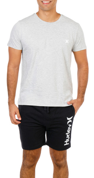 Thumbnail 1: Hurley Men's 2 Pc Short Sleeve Lounge Shirt & Shorts Set 