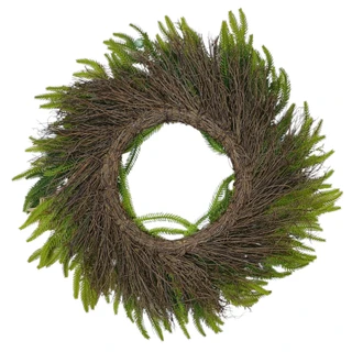 Thumbnail 3: Magical Season 24" Coastal Starfish, Seashell & Pine Spiral Vine Wreath 