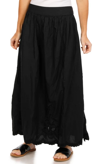 Thumbnail 1: ELIE TAHARI Women's Eyelet Trim Maxi Skirt 