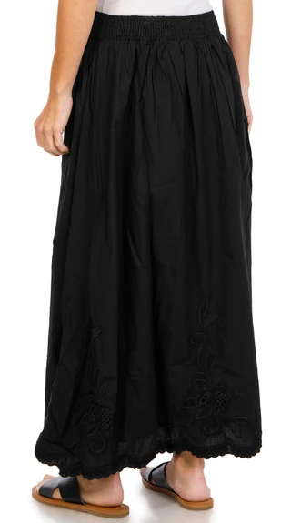 Thumbnail 3: ELIE TAHARI Women's Eyelet Trim Maxi Skirt 