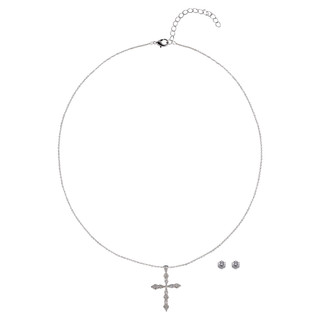 Thumbnail 1: Juilliet Silver Plated Cross Necklace 