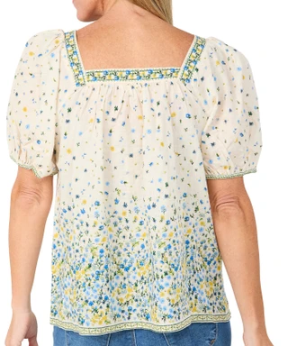 Thumbnail 2: MAX STUDIO Women's Square Neck Ruffle Sleeve Blouse 