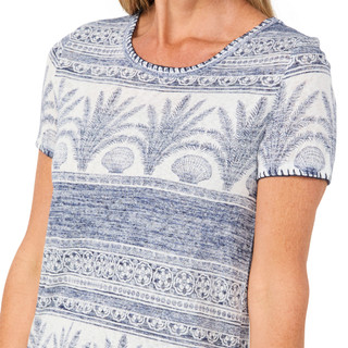 Thumbnail 2: BOBEAU Women's Short Sleeve Printed Top 