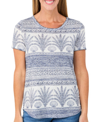 Thumbnail 1: BOBEAU Women's Short Sleeve Printed Top 
