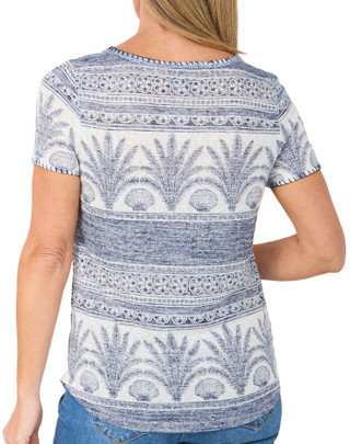 Thumbnail 3: BOBEAU Women's Short Sleeve Printed Top 