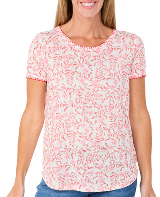 Thumbnail 1: BOBEAU Women's Short Sleeve Printed Top 