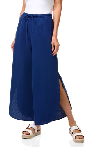 Thumbnail 1: Lands End Women's Curved Hem Split Leg Pants 