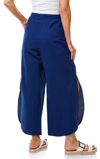 Thumbnail 3: Lands End Women's Curved Hem Split Leg Pants 