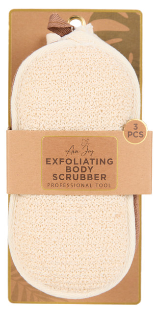 Thumbnail 1: AVA JOY 3 Pk Exfoliating Body Scrubbers 