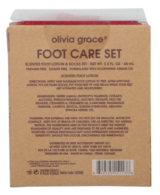 Thumbnail 2: Olivia Grace 2 Pc Scented Lotion & Socks Foot Care Set 