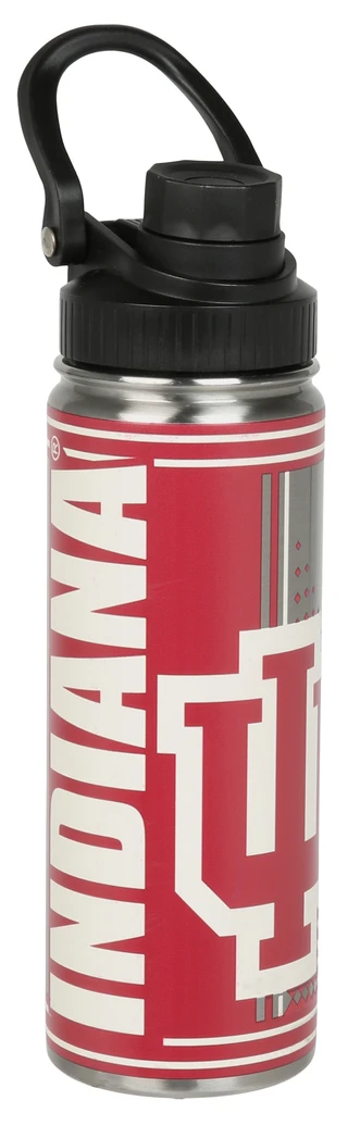 Thumbnail 1: INDIANA HOOSIERS 21 oz Stainless Steel Logo Twist Top Water Bottle w/ Handle 