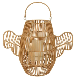 Thumbnail 1: Magical Season 12.5 in Resin Wicker Ghost Lantern with Handle & LED Candle 