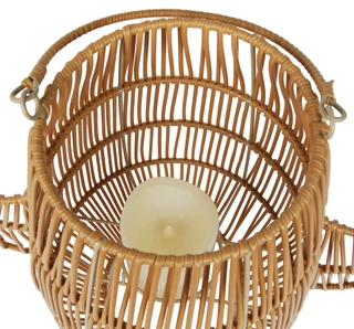 Thumbnail 2: Magical Season 12.5 in Resin Wicker Ghost Lantern with Handle & LED Candle 
